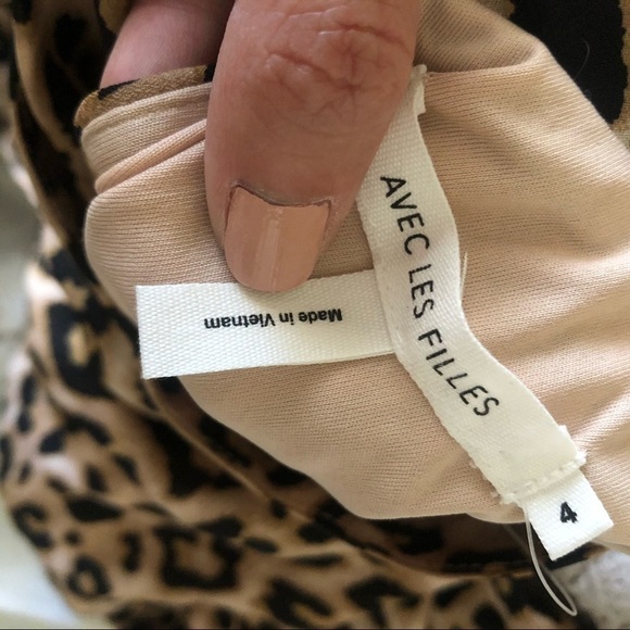 AVEC LES FILLES Leopard Mock Neck Dress - Picture 6 of 7